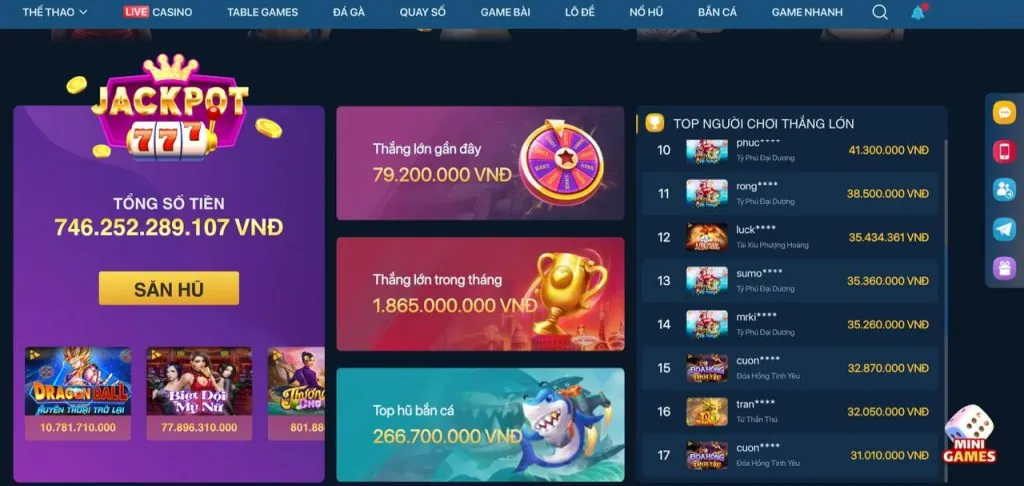 Tổng quan về các trò chơi Nổ Hũ tại BJ27 Casino